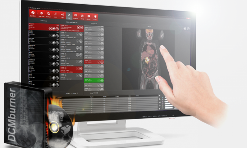 DCMburner touchscreen interface